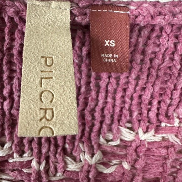 Anthropologie Pilcro Yin Yang Icon Heart Cardigan in Pink Size XS Spring Preppy - Picture 10 of 17